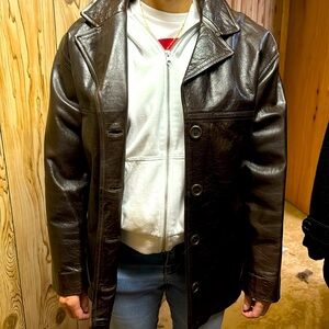 Women XS dark burgundy/brown leather Dimitri jacket